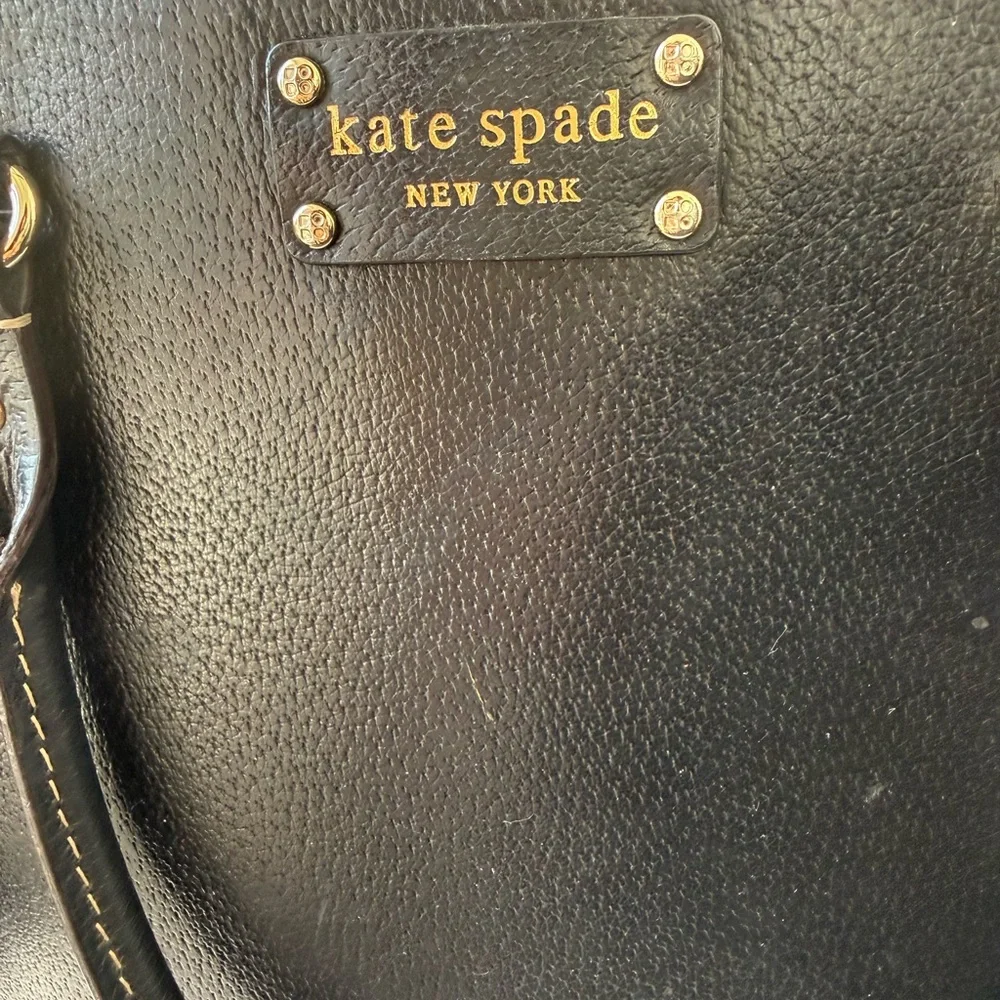 kate spade New York Large Black Leather Tote Bag - Picture 4 of 14